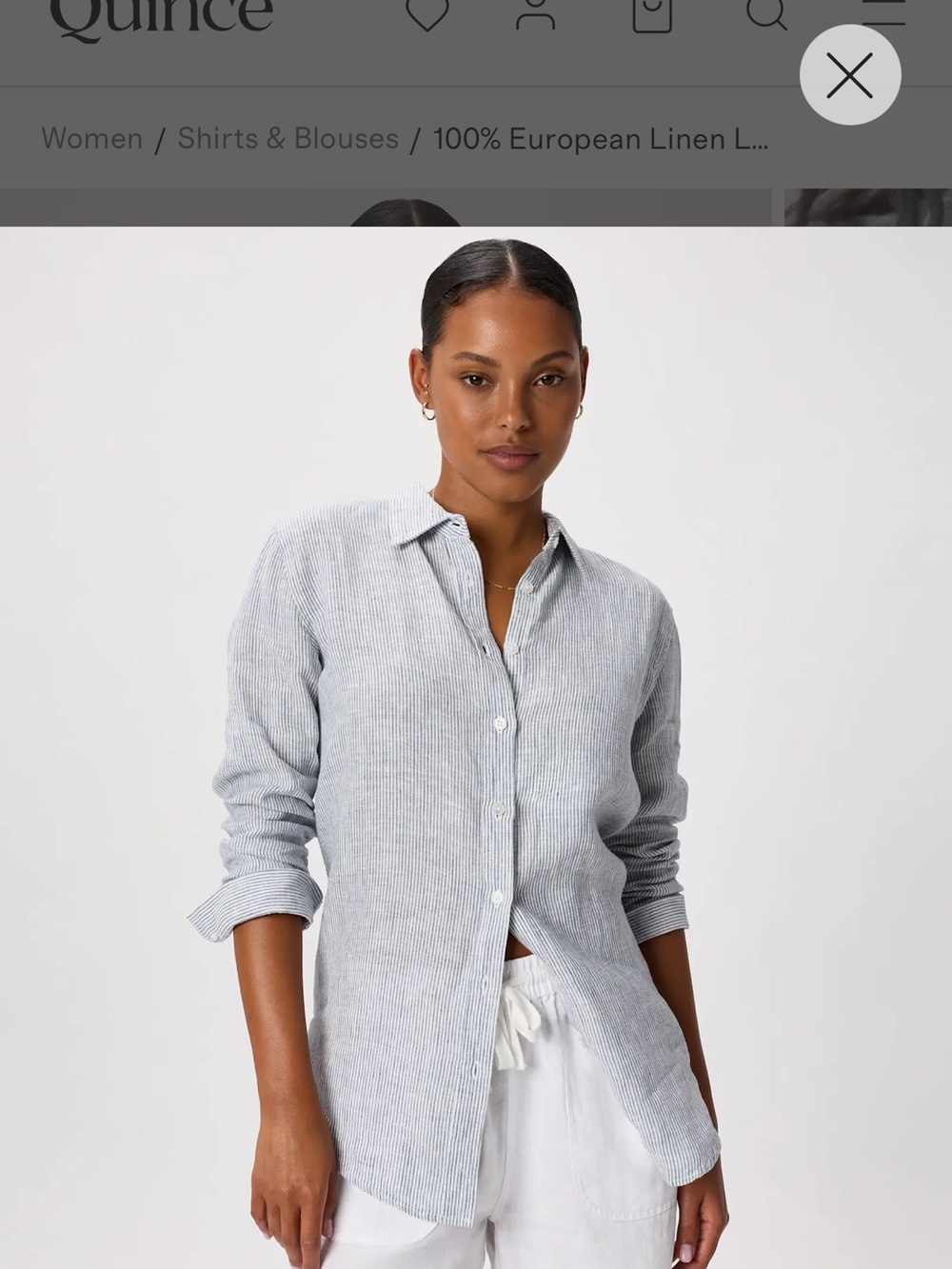 Quince Women’s 100 % European linen long sleeve shirt